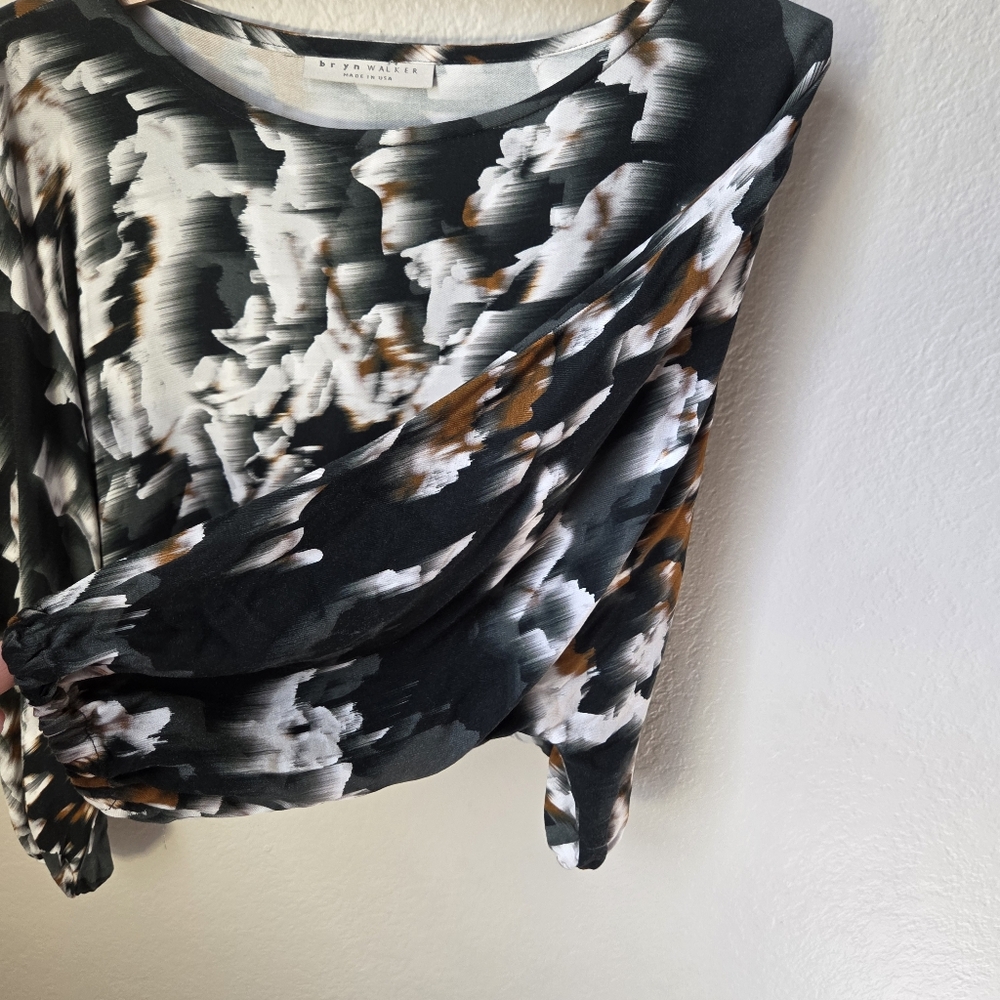 Bryn Walker Andorra Cropped Tunic Top XXS Women's Green Bex Short Sleeve - Picture 6 of 14